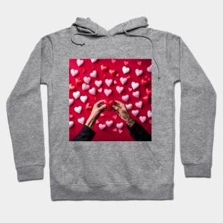 celebrating Valentines day, random floating love hearts Hoodie